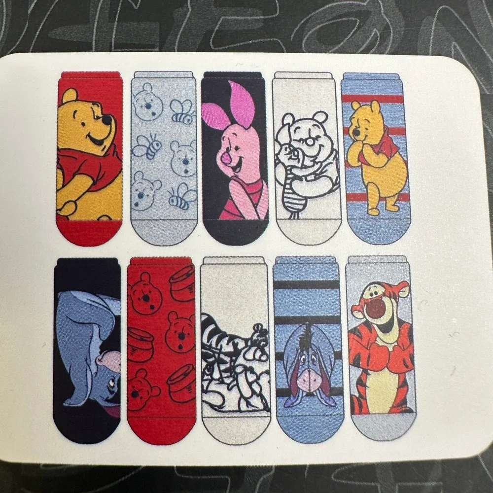 Disney 10 Pair Low Cut Socks Winnie The Pooh‎  Kids 4-10 Pack